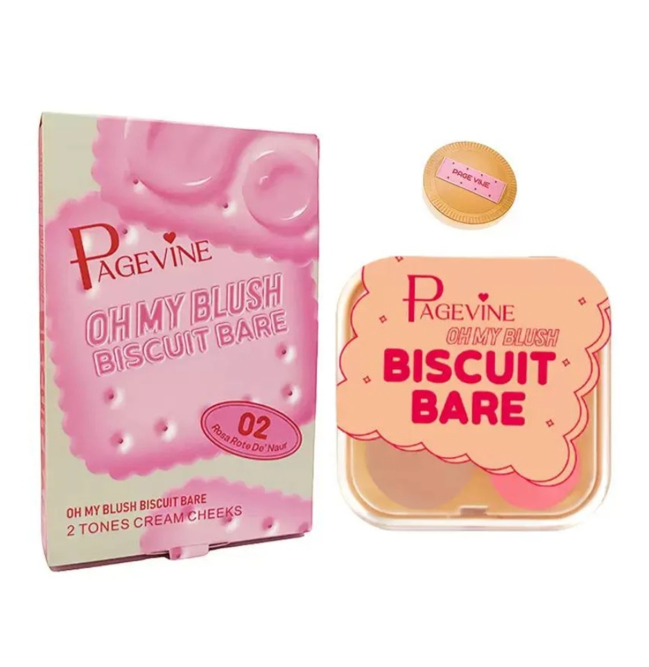 رژگونه کرمی بیسکویتی دو رنگ پیج‌وین مدل OH MY BLUSH BISCUIT BARE
