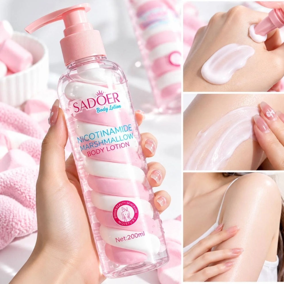 لوسیون بدن مارشمالویی SADOER مدل Vanilla Marshmallow